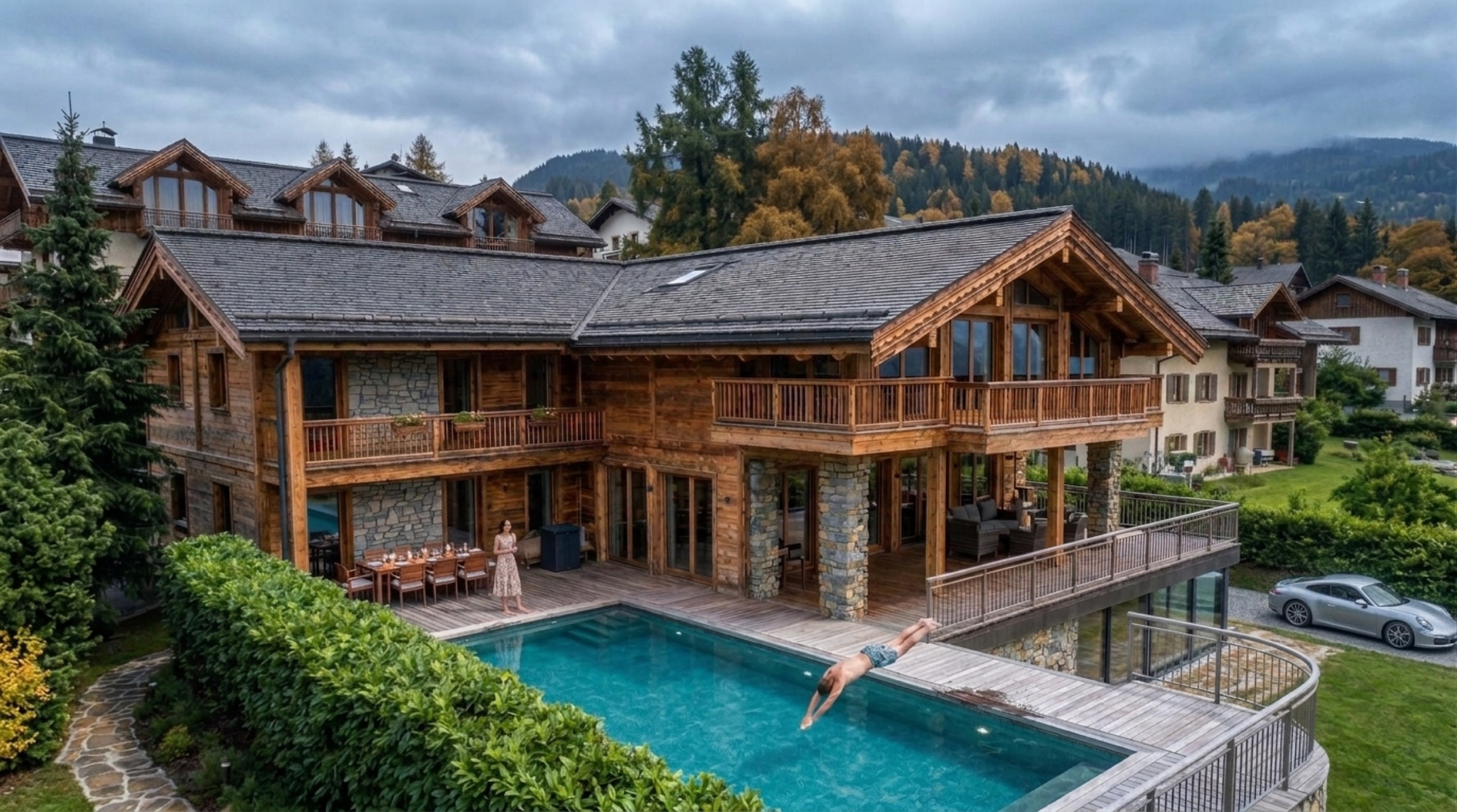 Hangvilla im Chalet-Stil Hopfen am See — Bergwind Architekturplanung HOAI 1–9