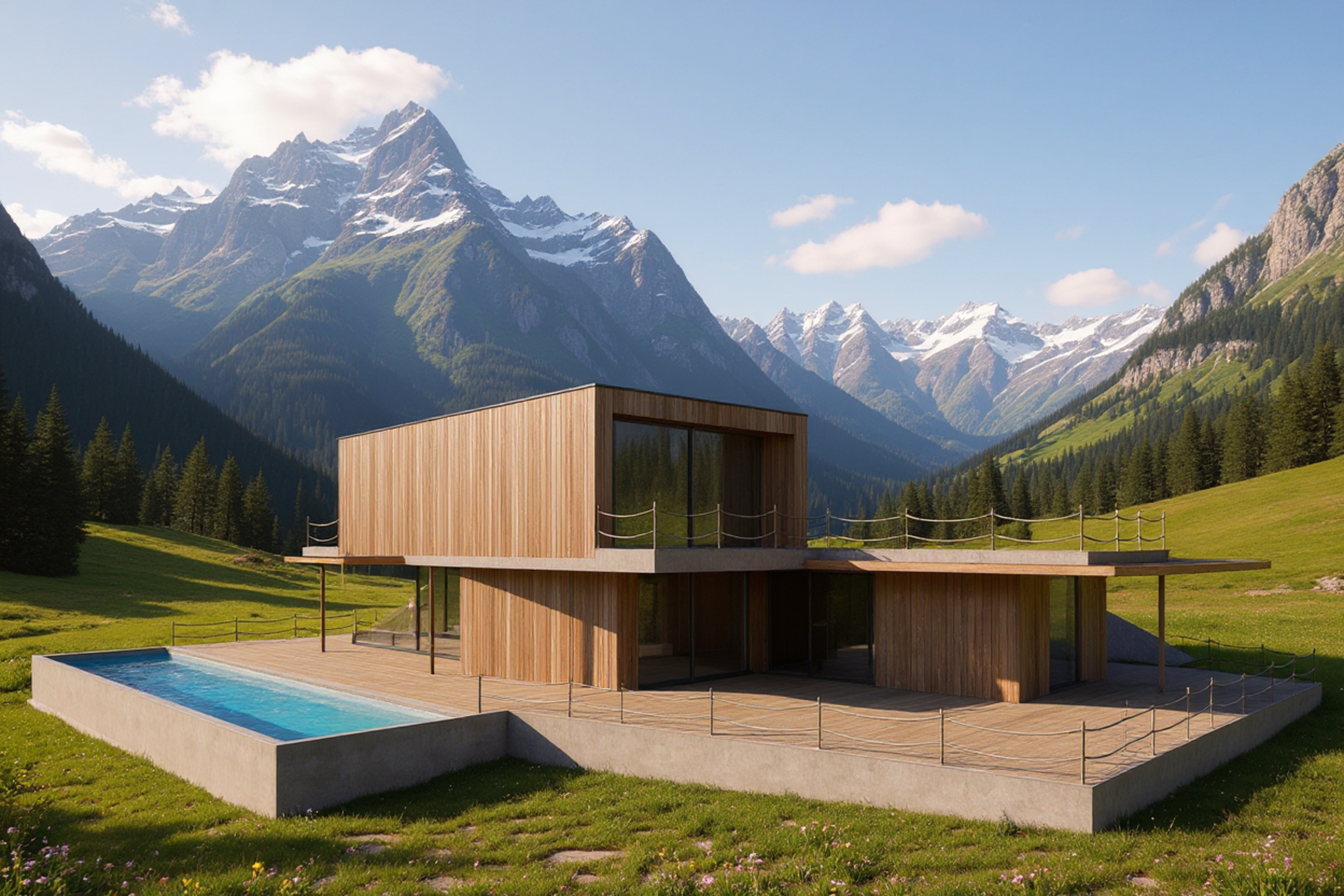 Konzeptstudie Modern Villa Allgäu — Bergwind Referenzprojekt
